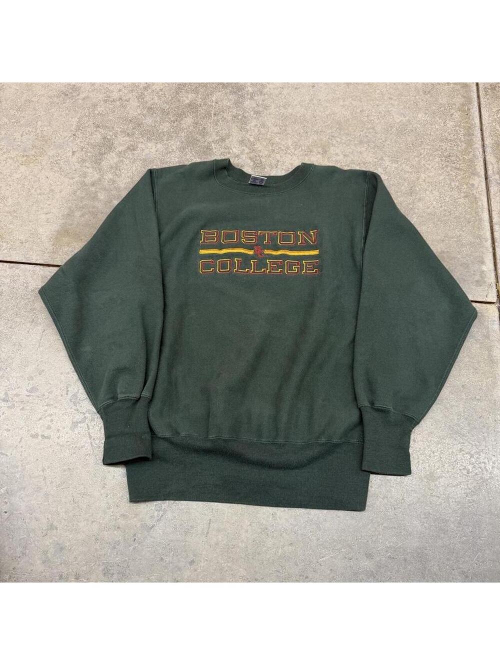 vintage boston college eagles champion reverse weave made in usa crewneck